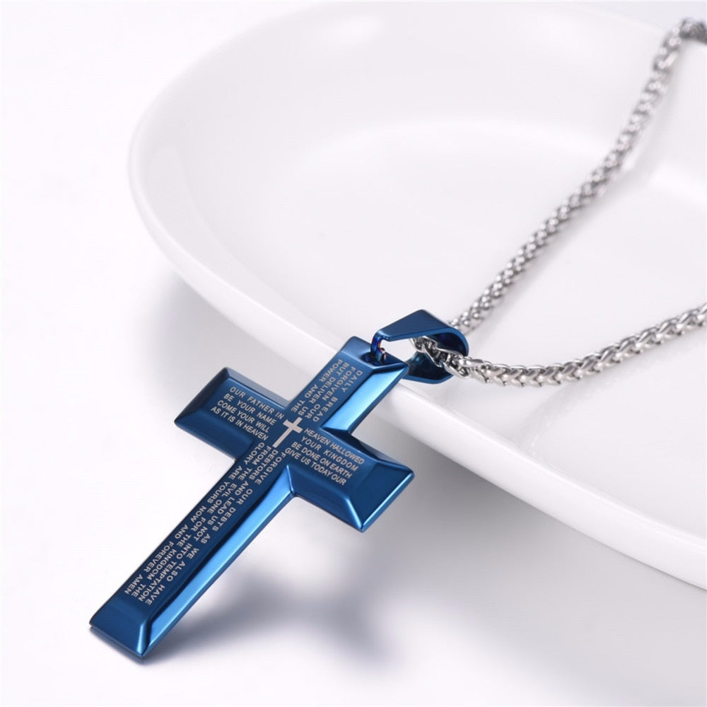 Cross W. Lord Christian Necklace - Thin Blue Line Wear