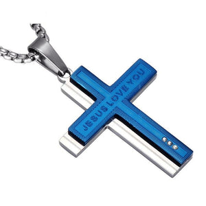 Thin Blue Line JESUS LOVE YOU Cross Necklaces - Thin Blue Line Wear