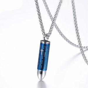 Blue Bullet W. Lord Christian Necklace - Thin Blue Line Wear