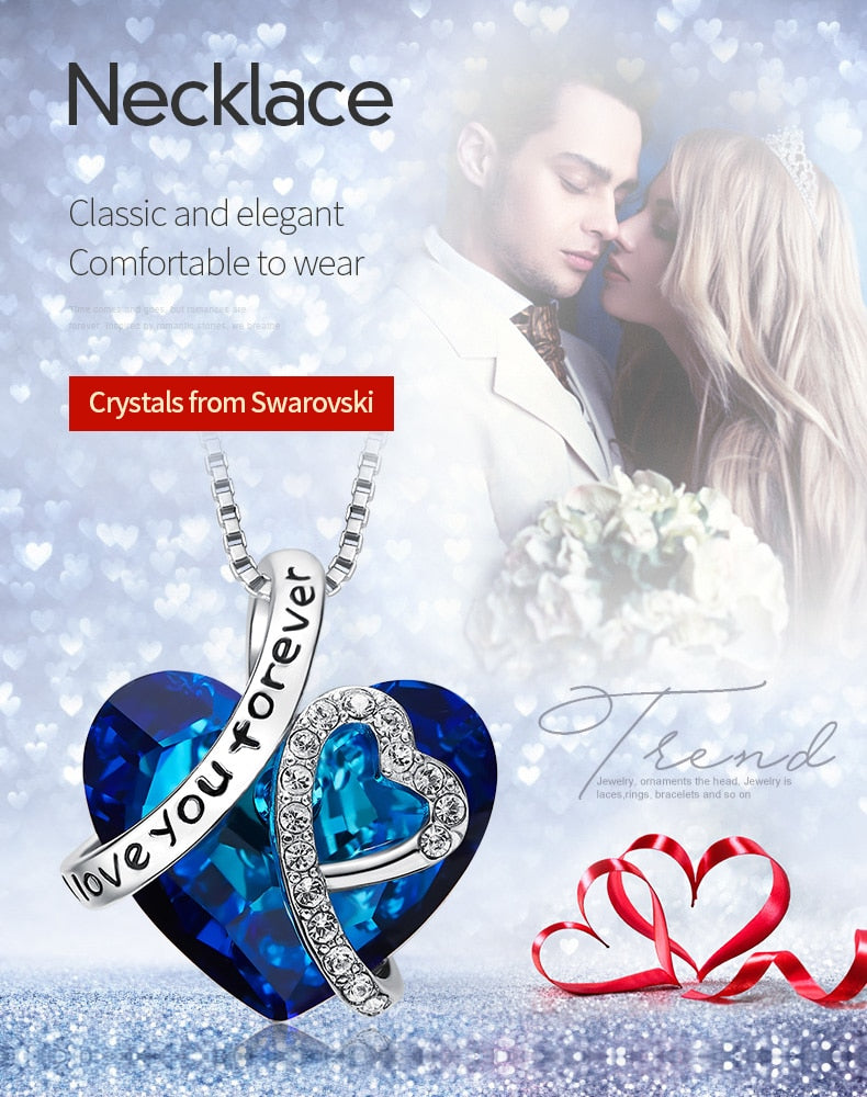 Swarovski "I love you forever" Necklace - Thin Blue Line Wear