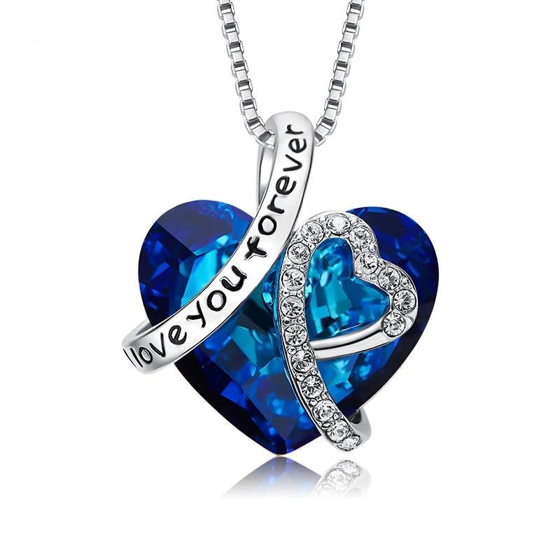 Swarovski "I love you forever" Necklace - Thin Blue Line Wear