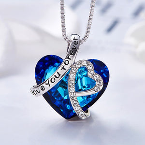 Swarovski "I love you forever" Necklace - Thin Blue Line Wear