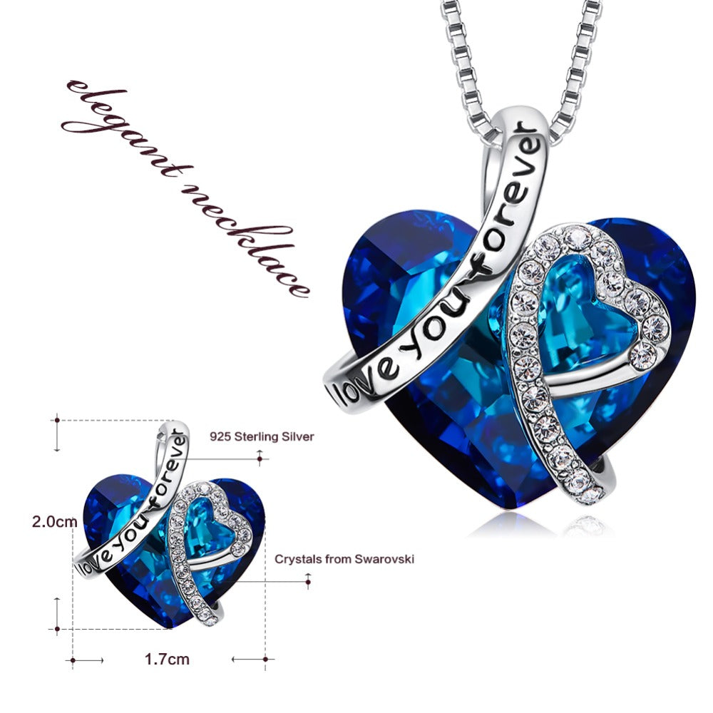 Swarovski "I love you forever" Necklace - Thin Blue Line Wear